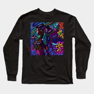 Intricate abstract expressionism with numbers dots Long Sleeve T-Shirt